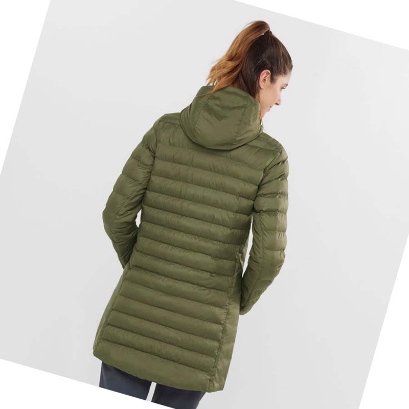 Bundy Salomon ESSENTIAL XWARM LONG INSULATED Damske Olivovo Zelená | LIKVWAD-94
