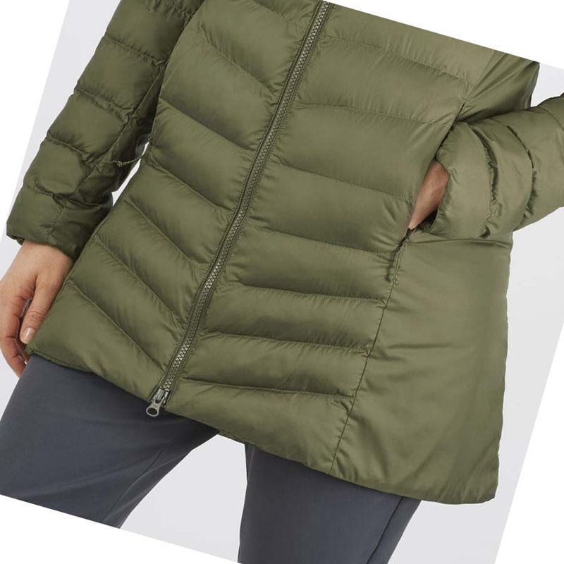 Bundy Salomon ESSENTIAL XWARM LONG INSULATED Damske Olivovo Zelená | LIKVWAD-94