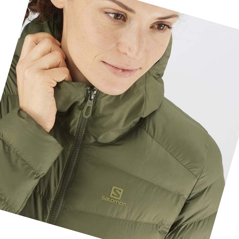 Bundy Salomon ESSENTIAL XWARM LONG INSULATED Damske Olivovo Zelená | LIKVWAD-94