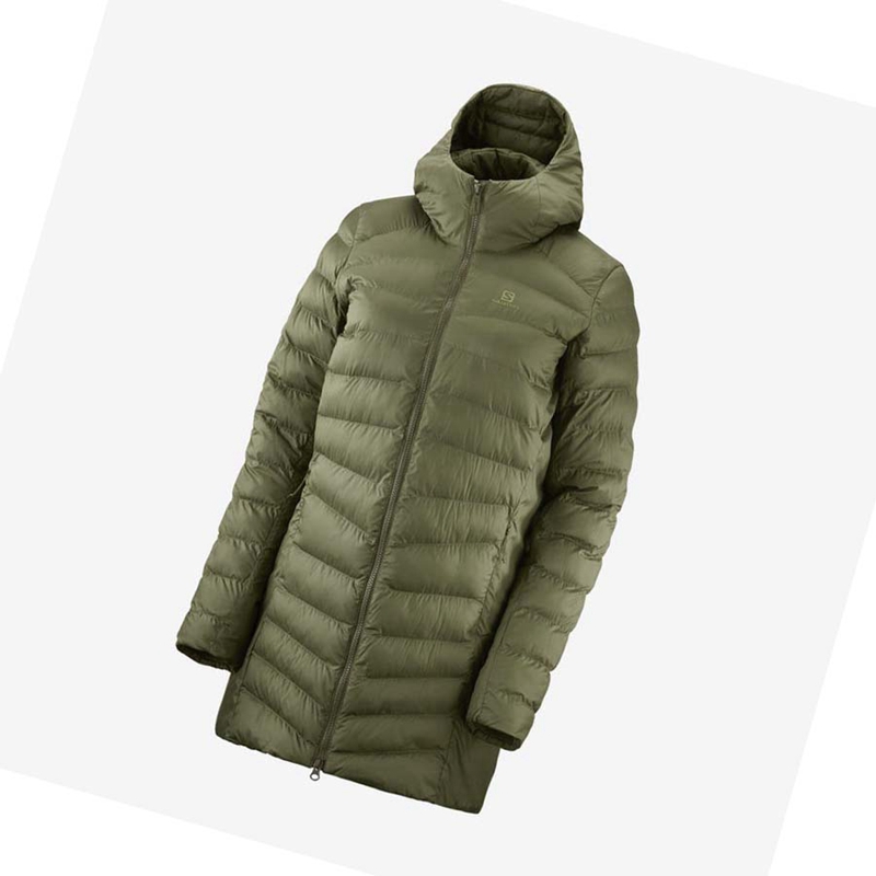 Bundy Salomon ESSENTIAL XWARM LONG INSULATED Damske Olivovo Zelená | LIKVWAD-94