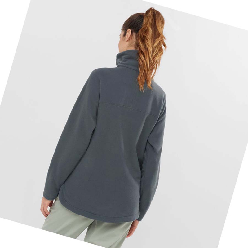 Mikiny S Kapucňou Salomon ESSENTIAL COSY FLEECE Damske Siva | LUCVSYX-50