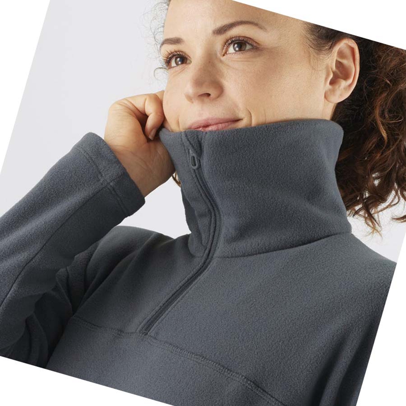 Mikiny S Kapucňou Salomon ESSENTIAL COSY FLEECE Damske Siva | LUCVSYX-50