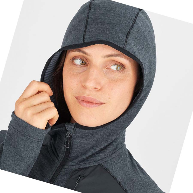 Mikiny S Kapucňou Salomon ESSENTIAL LIGHTWARM HOODED Damske Čierne | ONAWLVK-58