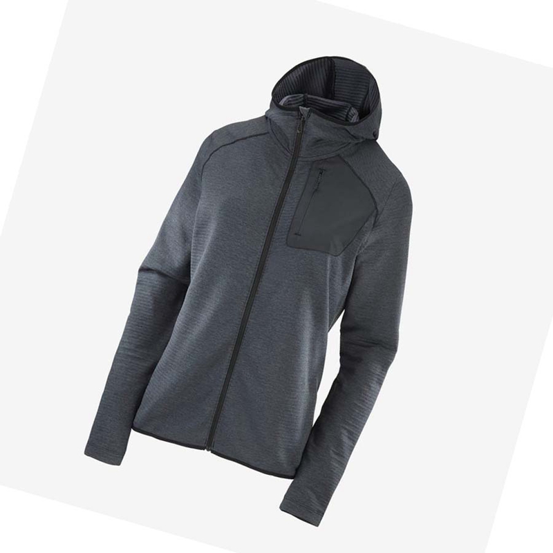 Mikiny S Kapucňou Salomon ESSENTIAL LIGHTWARM HOODED Damske Čierne | ONAWLVK-58