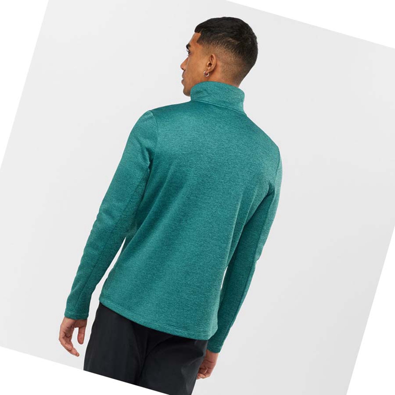 Mikiny S Kapucňou Salomon ESSENTIAL LIGHTWARM HEATHER Panske Zelene | VUWMISN-31