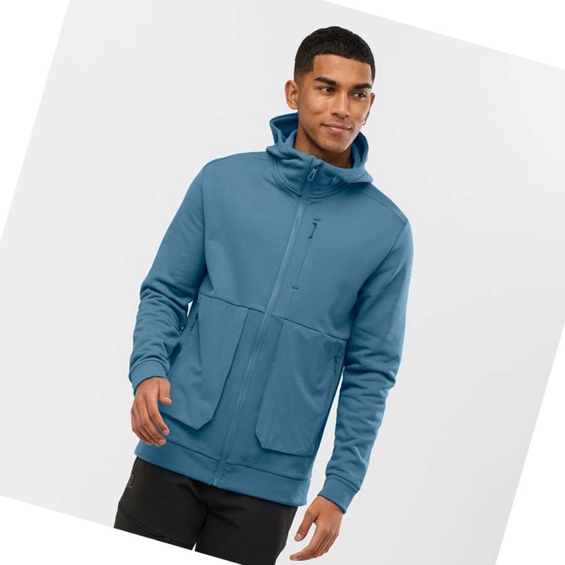 Mikiny S Kapucňou Salomon ESSENTIAL WARM FLEECE Panske Modre | JCXZRWT-80