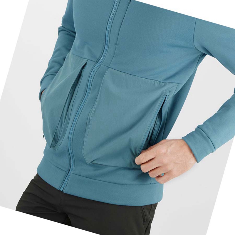 Mikiny S Kapucňou Salomon ESSENTIAL WARM FLEECE Panske Modre | JCXZRWT-80