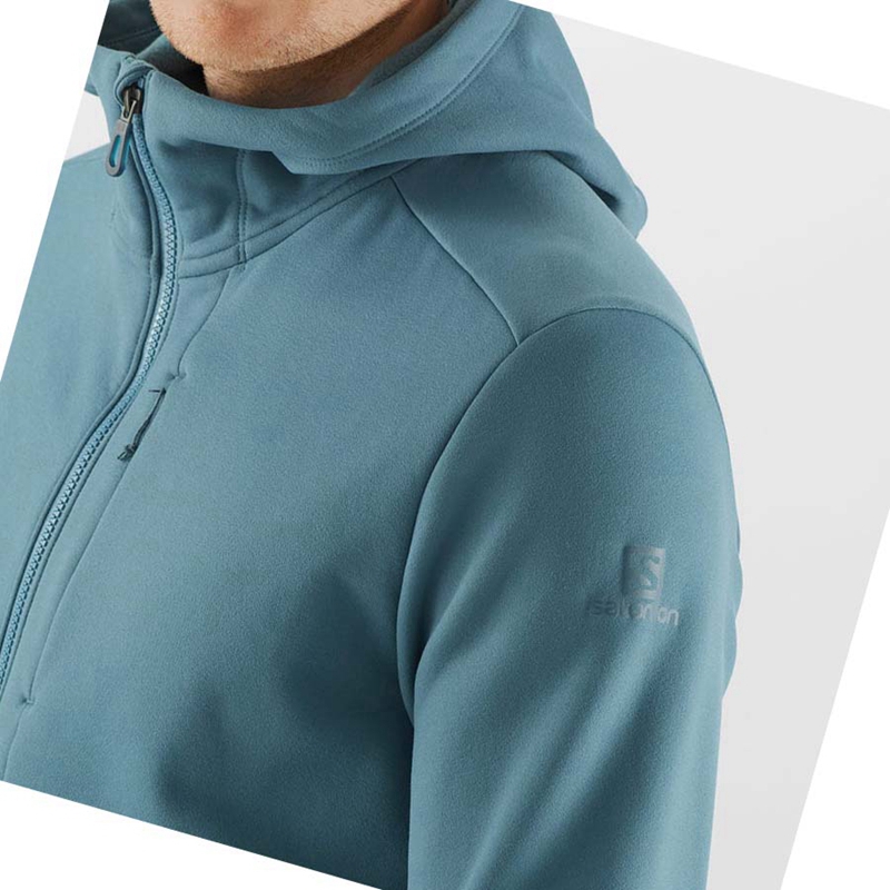 Mikiny S Kapucňou Salomon ESSENTIAL WARM FLEECE Panske Modre | JCXZRWT-80