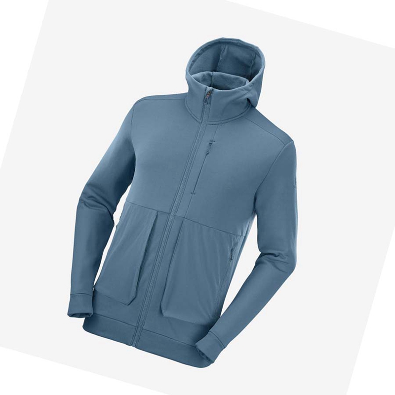 Mikiny S Kapucňou Salomon ESSENTIAL WARM FLEECE Panske Modre | JCXZRWT-80