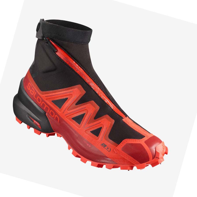 Trailove Bezecke Tenisky Salomon SNOWSPIKE CLIMASALOMON™ WATERPROOF Damske Čierne Červené | PGUHDZR-16