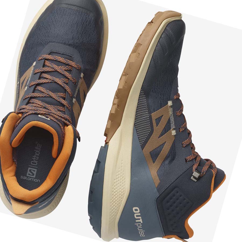 Turisticke Topanky Salomon OUTPULSE MID GORE-TEX Panske Siva | XBZWFQM-17