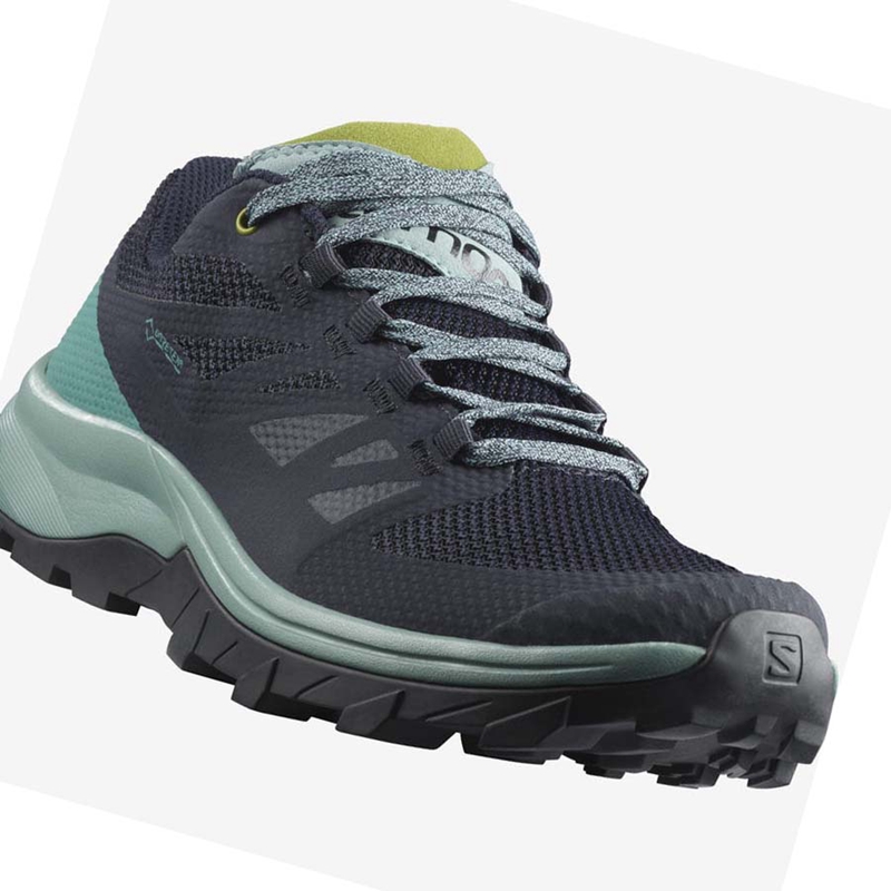 Turisticke Topanky Salomon WoOUTLINE GORE-TEX Damske Čierne Zelene | BXYGIWC-95