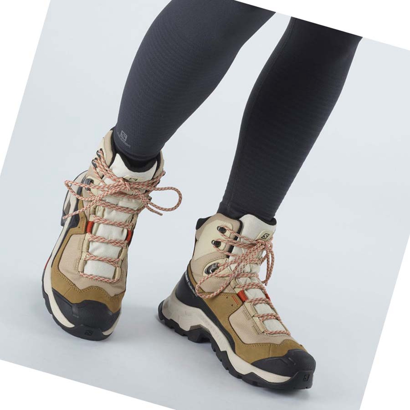 Turisticke Topanky Salomon WoQUEST ELEMENT GORE-TEX Damske Hnede | VIHJSYC-20