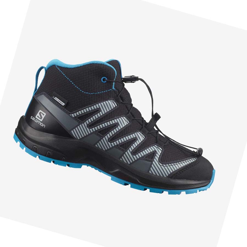 Turisticke Topanky Salomon XA PRO V8 MID CLIMASALOMON™ WATERPROOF Detske Čierne | YHMUERG-70