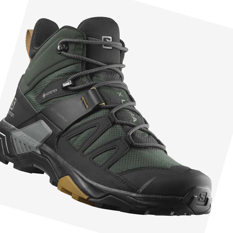 Turisticke Topanky Salomon X ULTRA 4 MID GORE-TEX Panske Zelene Čierne | PXGYVQC-48