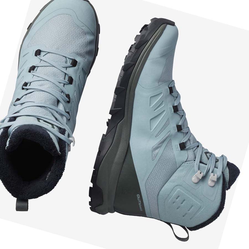 Zimne Cizmy Salomon OUTBLAST THINSULATE™ CLIMASALOMON™ WATERPROOF Damske Modre | KIXSPEU-62