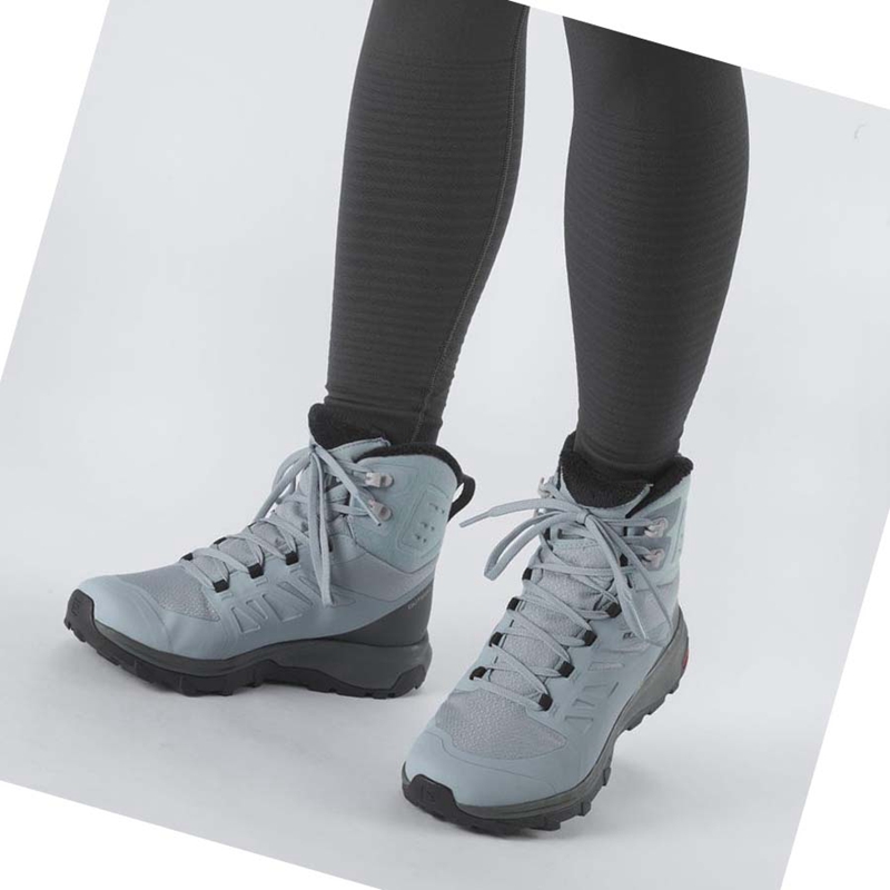 Zimne Cizmy Salomon OUTBLAST THINSULATE™ CLIMASALOMON™ WATERPROOF Damske Modre | KIXSPEU-62