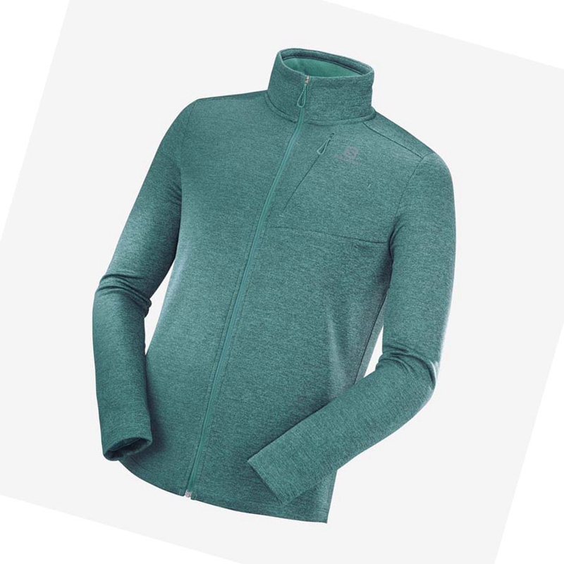 Mikiny S Kapucňou Salomon ESSENTIAL LIGHTWARM HEATHER Panske Zelene | VUWMISN-31